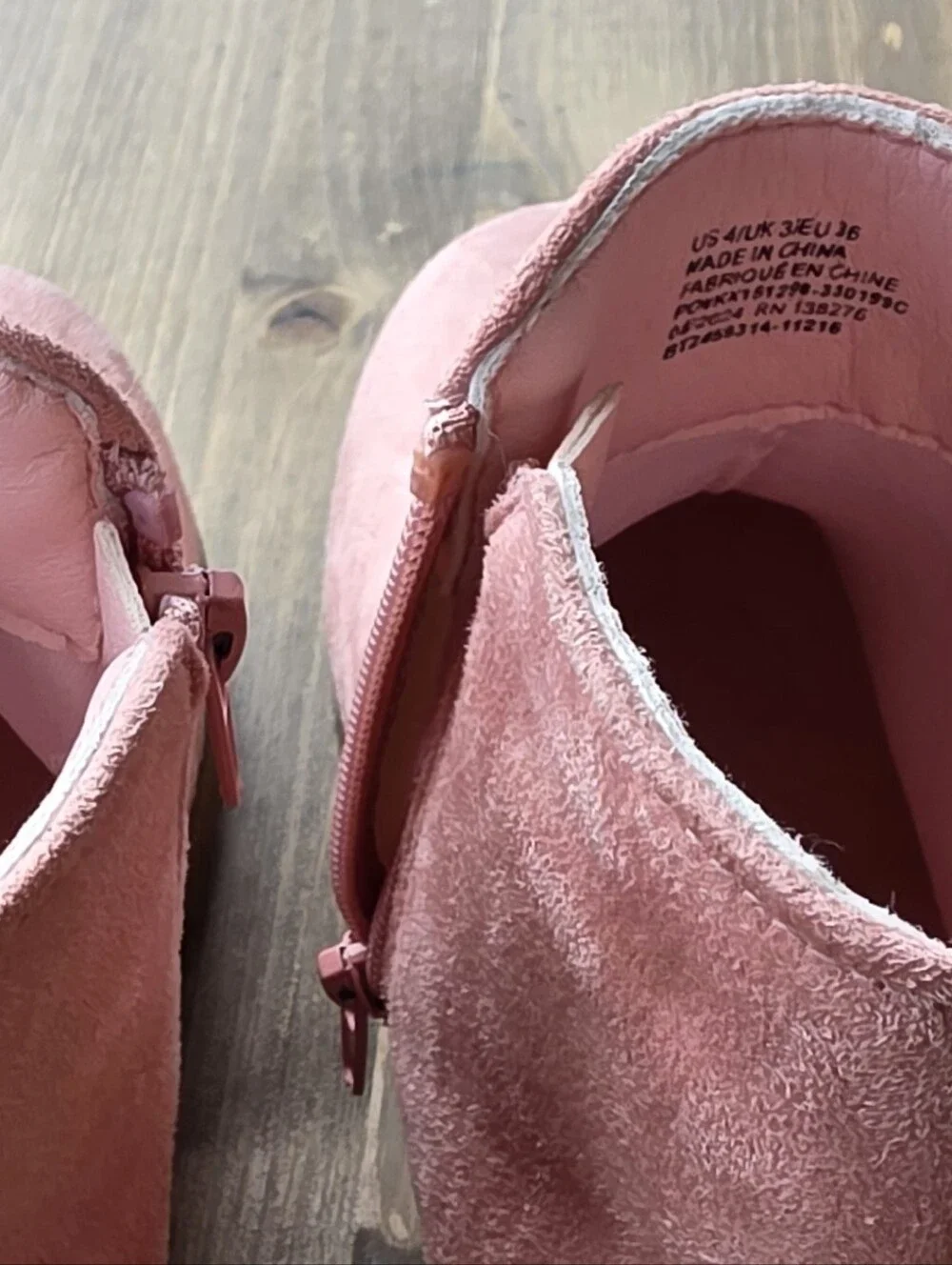 JustFab Pink Suede Kids Ankle Boots